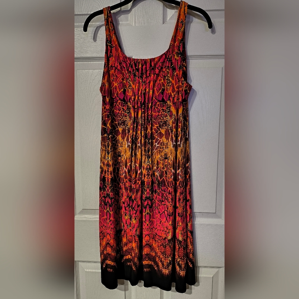 Glamour Sz 16 Vibrant Multicolor Tank Top Style Dress